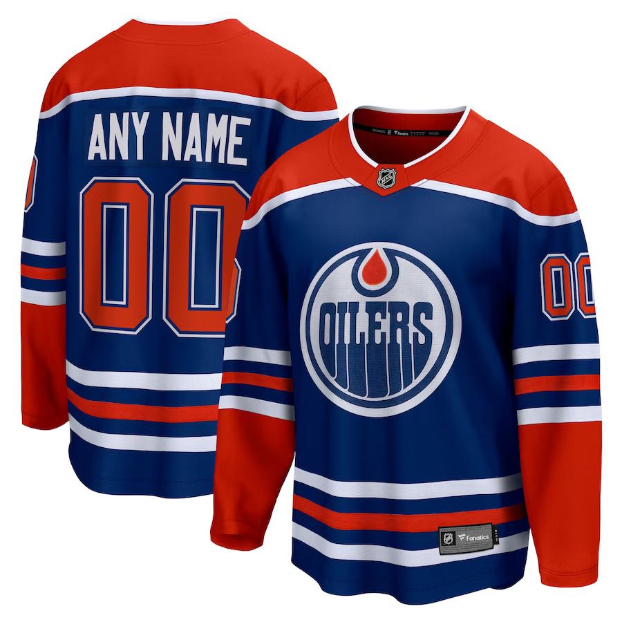 Men Edmonton Oilers Fanatics Branded Royal Home Breakaway Custom NHL Jersey